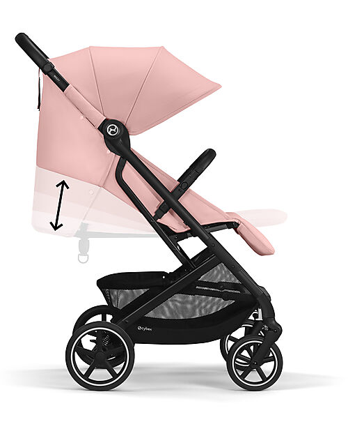 Cybex Passeggino Beezy - Candy Pink - Telaio Nero - Il più Compatto Passeggini Leggeri