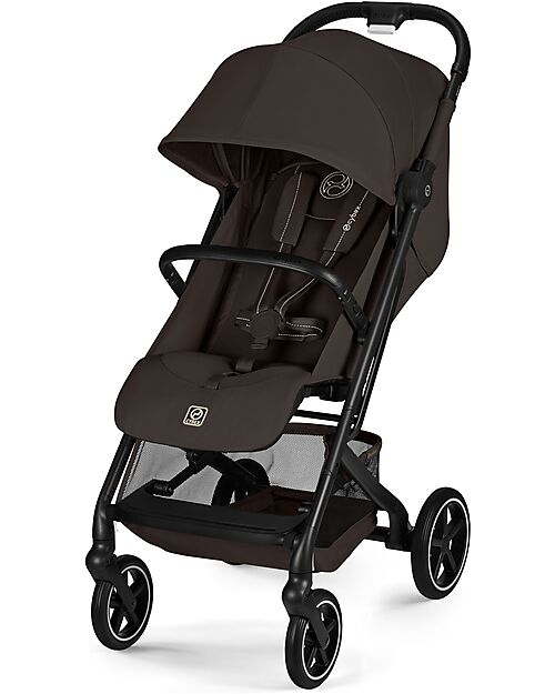 Cybex Passeggino Beezy - Chocolate Brown - Telaio Nero - Il più Compatto Passeggini Leggeri