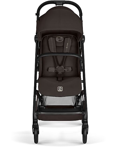 Cybex Passeggino Beezy - Chocolate Brown - Telaio Nero - Il più Compatto Passeggini Leggeri