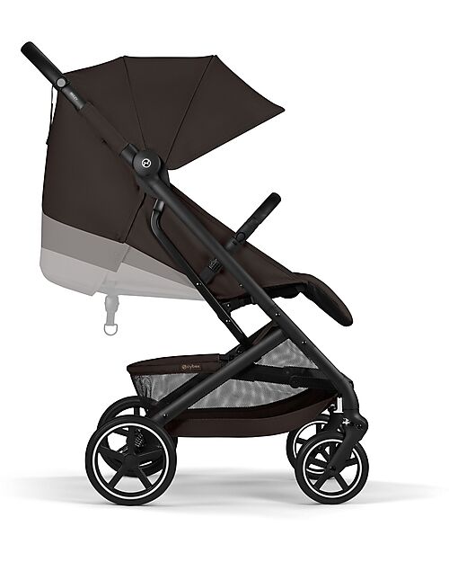 Cybex Passeggino Beezy - Chocolate Brown - Telaio Nero - Il più Compatto Passeggini Leggeri
