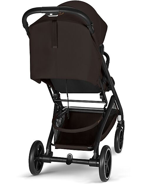 Cybex Passeggino Beezy - Chocolate Brown - Telaio Nero - Il più Compatto Passeggini Leggeri