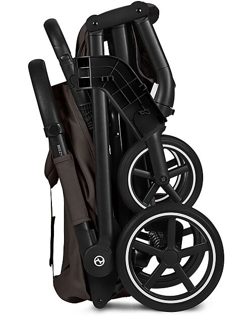 Cybex Passeggino Beezy - Chocolate Brown - Telaio Nero - Il più Compatto Passeggini Leggeri