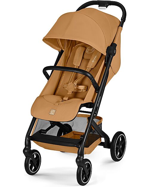 Cybex Passeggino Beezy - Cinnamon Yellow - Telaio Nero - Il più Compatto Passeggini Leggeri