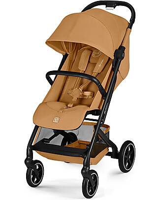 Cybex Passeggino Beezy - Cinnamon Yellow - Telaio Nero - Il più Compatto Passeggini Leggeri