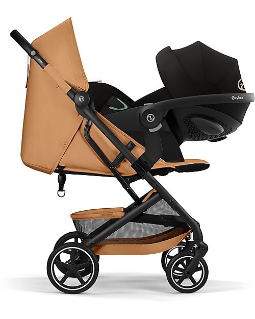 Cybex Passeggino Beezy - Cinnamon Yellow - Telaio Nero - Il più Compatto Passeggini Leggeri