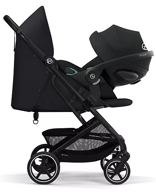 Cybex Passeggino Beezy - Magic Black - Telaio Nero - Il più Compatto Passeggini Leggeri