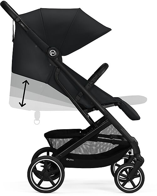 Cybex Passeggino Beezy - Magic Black - Telaio Nero - Il più Compatto Passeggini Leggeri