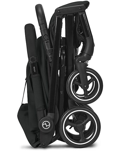 Cybex Passeggino Beezy - Moon Black/Black - con Cintura One-Pull Passeggini Leggeri