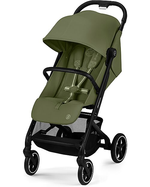 Cybex Passeggino Beezy - Moss Green - Telaio Nero - Il più Compatto Passeggini Leggeri
