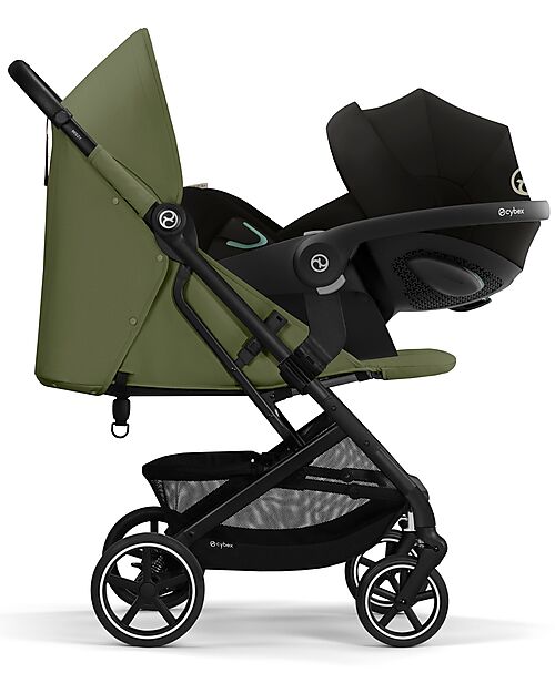 Cybex Passeggino Beezy - Moss Green - Telaio Nero - Il più Compatto Passeggini Leggeri