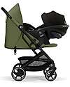 Cybex Passeggino Beezy - Moss Green - Telaio Nero - Il più Compatto Passeggini Leggeri