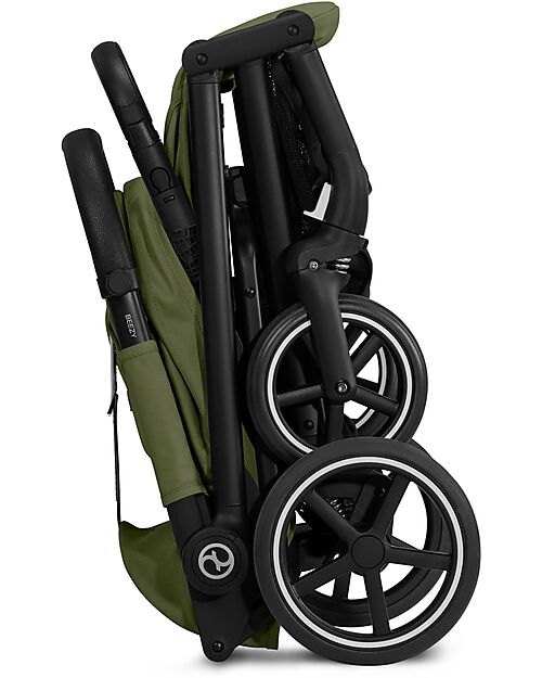 Cybex Passeggino Beezy - Moss Green - Telaio Nero - Il più Compatto Passeggini Leggeri