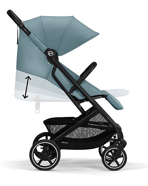 Cybex Passeggino Beezy - Stormy Blue - Telaio Nero - Il più Compatto Passeggini Leggeri