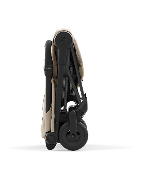 Cybex Passeggino Coya - Cozy Beige Telaio Matt Black - Leggero e Ultracompatto dalla Nascita ai 4 Anni Passeggini Leggeri