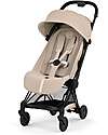 Cybex Passeggino Coya - Cozy Beige - Telaio Matt Black - Leggero e Ultracompatto Pedane