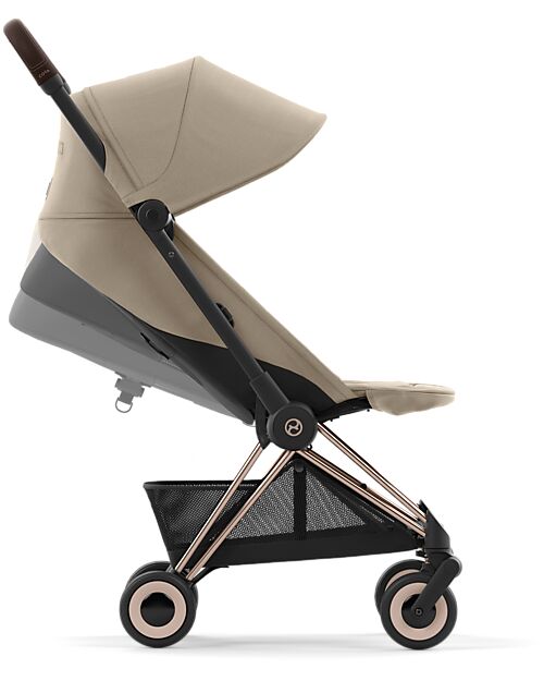Cybex Passeggino Coya - Cozy Beige Telaio Rosegold - Leggero e Ultracompatto dalla Nascita ai 4 Anni Passeggini Leggeri