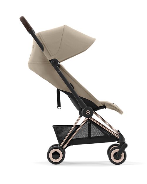 Cybex Passeggino Coya - Cozy Beige Telaio Rosegold - Leggero e Ultracompatto dalla Nascita ai 4 Anni Passeggini Leggeri