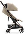 Cybex Passeggino Coya - Cozy Beige Telaio Rosegold - Leggero e Ultracompatto dalla Nascita ai 4 Anni Passeggini Leggeri