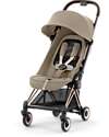 Cybex Passeggino Coya - Cozy Beige Telaio Rosegold - Leggero e Ultracompatto dalla Nascita ai 4 Anni Passeggini Leggeri