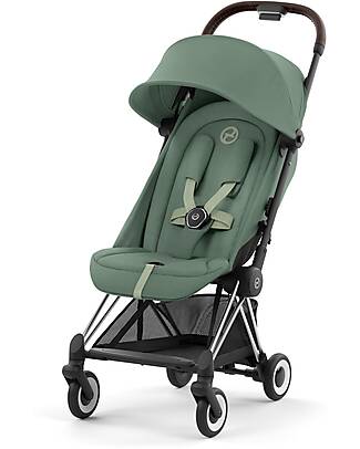 Cybex Passeggino Coya - Leaf Green Telaio Chrome - Leggero e Ultracompatto dalla Nascita ai 4 Anni Passeggini Leggeri