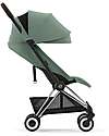 Cybex Passeggino Coya - Leaf Green Telaio Chrome - Leggero e Ultracompatto dalla Nascita ai 4 Anni Passeggini Leggeri