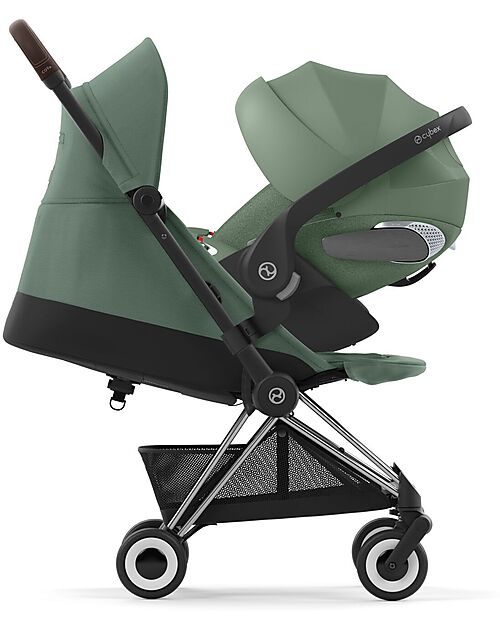 Cybex Passeggino Coya - Leaf Green Telaio Chrome - Leggero e Ultracompatto dalla Nascita ai 4 Anni Passeggini Leggeri