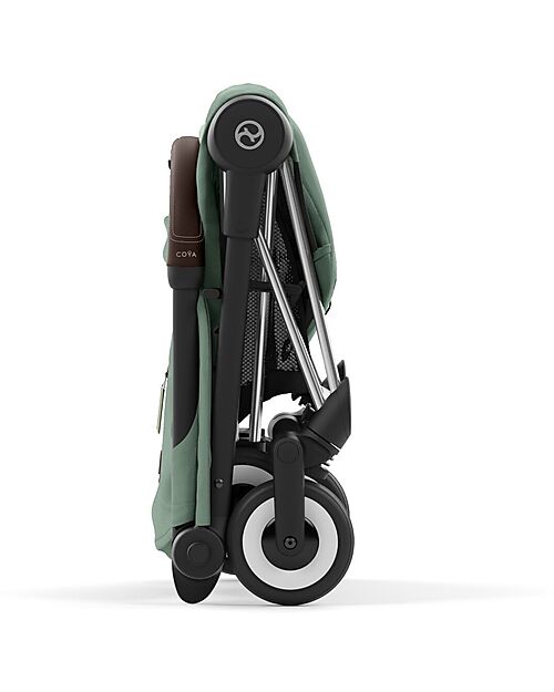 Cybex Passeggino Coya - Leaf Green Telaio Chrome - Leggero e Ultracompatto dalla Nascita ai 4 Anni Passeggini Leggeri
