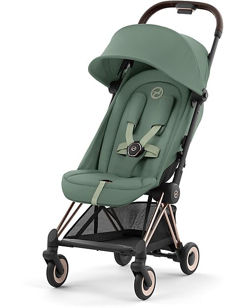 Cybex Passeggino Coya - Leaf Green Telaio Rosegold - Leggero e Ultracompatto dalla Nascita ai 4 Anni Passeggini Leggeri