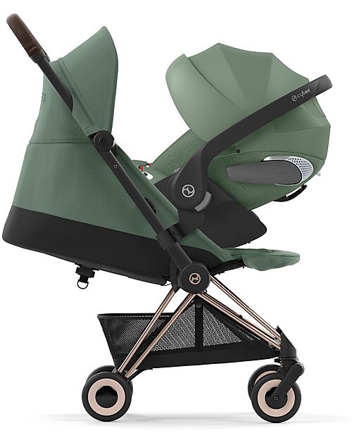 Cybex Passeggino Coya - Leaf Green Telaio Rosegold - Leggero e Ultracompatto dalla Nascita ai 4 Anni Passeggini Leggeri