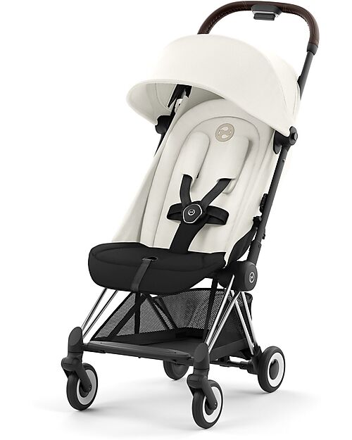 Cybex Passeggino Coya - Off White Telaio Chrome - Leggero e Ultracompatto dalla Nascita ai 4 Anni Passeggini Leggeri