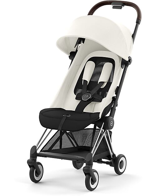 Cybex Passeggino Coya - Off White Telaio Chrome - Leggero e Ultracompatto dalla Nascita ai 4 Anni Passeggini Leggeri