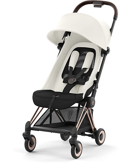Cybex Passeggino Coya - Off White Telaio Rosegold - Leggero e Ultracompatto dalla Nascita ai 4 Anni Passeggini Leggeri