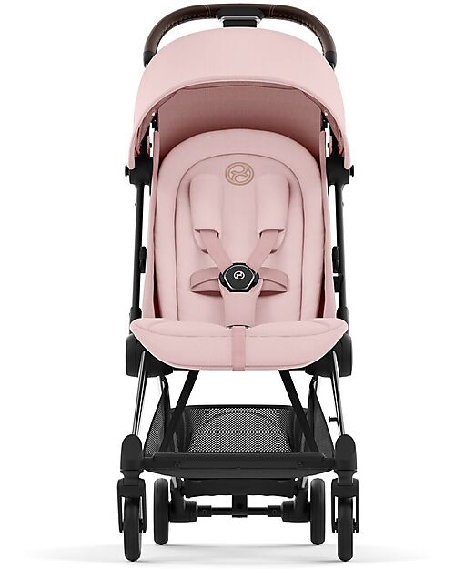 Cybex Passeggino Coya - Peach Pink Telaio Chrome - Leggero e Ultracompatto dalla Nascita ai 4 Anni Passeggini Leggeri