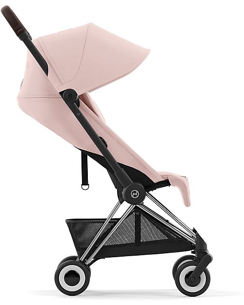 Cybex Passeggino Coya - Peach Pink Telaio Chrome - Leggero e Ultracompatto dalla Nascita ai 4 Anni Passeggini Leggeri