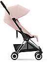 Cybex Passeggino Coya - Peach Pink Telaio Chrome - Leggero e Ultracompatto dalla Nascita ai 4 Anni Passeggini Leggeri