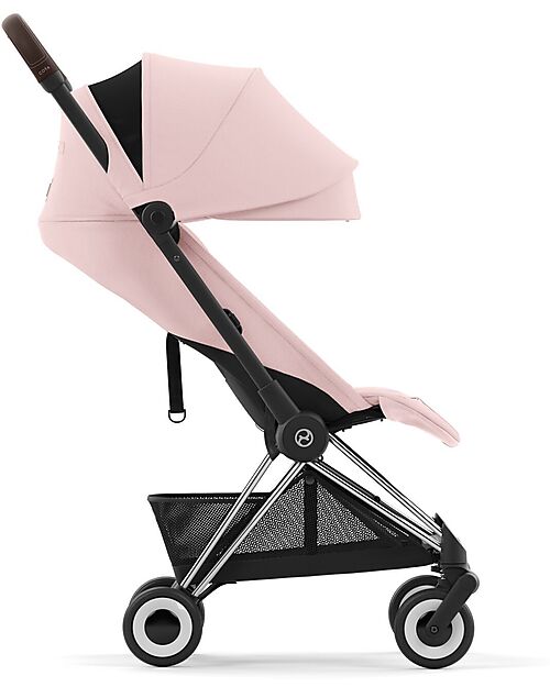 Cybex Passeggino Coya - Peach Pink Telaio Chrome - Leggero e Ultracompatto dalla Nascita ai 4 Anni Passeggini Leggeri