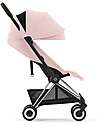 Cybex Passeggino Coya - Peach Pink Telaio Chrome - Leggero e Ultracompatto dalla Nascita ai 4 Anni Passeggini Leggeri