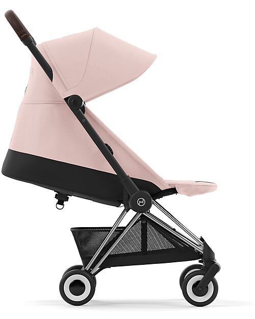 Cybex Passeggino Coya - Peach Pink Telaio Chrome - Leggero e Ultracompatto dalla Nascita ai 4 Anni Passeggini Leggeri