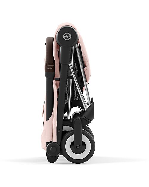 Cybex Passeggino Coya - Peach Pink Telaio Chrome - Leggero e Ultracompatto dalla Nascita ai 4 Anni Passeggini Leggeri