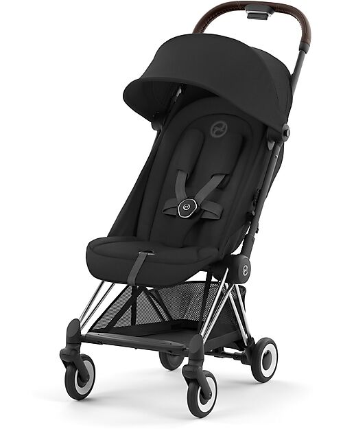 Cybex Passeggino Coya - Sepia Black Telaio Chrome - Leggero e Ultracompatto dalla Nascita ai 4 Anni Passeggini Leggeri