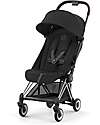 Cybex Passeggino Coya - Sepia Black Telaio Chrome - Leggero e Ultracompatto dalla Nascita ai 4 Anni Passeggini Leggeri