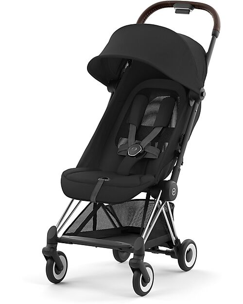 Cybex Passeggino Coya - Sepia Black Telaio Chrome - Leggero e Ultracompatto dalla Nascita ai 4 Anni Passeggini Leggeri