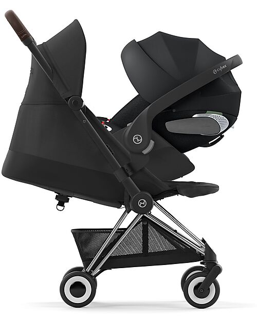 Cybex Passeggino Coya - Sepia Black Telaio Chrome - Leggero e Ultracompatto dalla Nascita ai 4 Anni Passeggini Leggeri