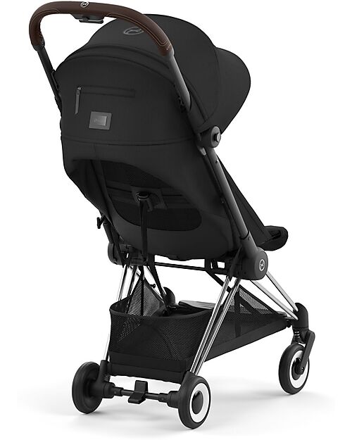 Cybex Passeggino Coya - Sepia Black Telaio Chrome - Leggero e Ultracompatto dalla Nascita ai 4 Anni Passeggini Leggeri