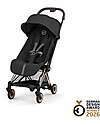 Cybex Passeggino Coya - Sepia Black - Telaio Rosegold - Leggero e Ultracompatto Pedane