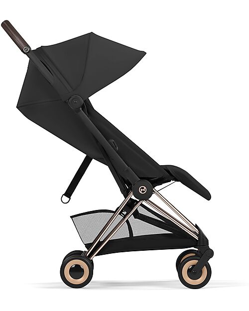 Cybex Passeggino Coya - Sepia Black - Telaio Rosegold - Leggero e Ultracompatto Pedane