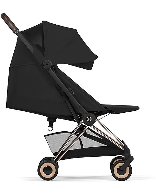 Cybex Passeggino Coya - Sepia Black - Telaio Rosegold - Leggero e Ultracompatto Pedane