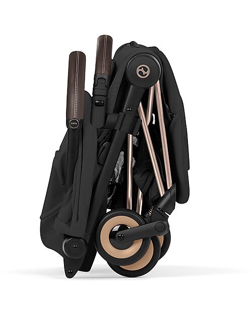 Cybex Passeggino Coya - Sepia Black - Telaio Rosegold - Leggero e Ultracompatto Pedane