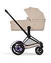 Cybex Passeggino e-Priam Duo Comfort - Telaio Matt Black + Seduta e Navicella Richiudibile Cozy Beige Pedane