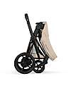 Cybex Passeggino e-Priam Duo Comfort - Telaio Matt Black + Seduta e Navicella Richiudibile Cozy Beige Pedane